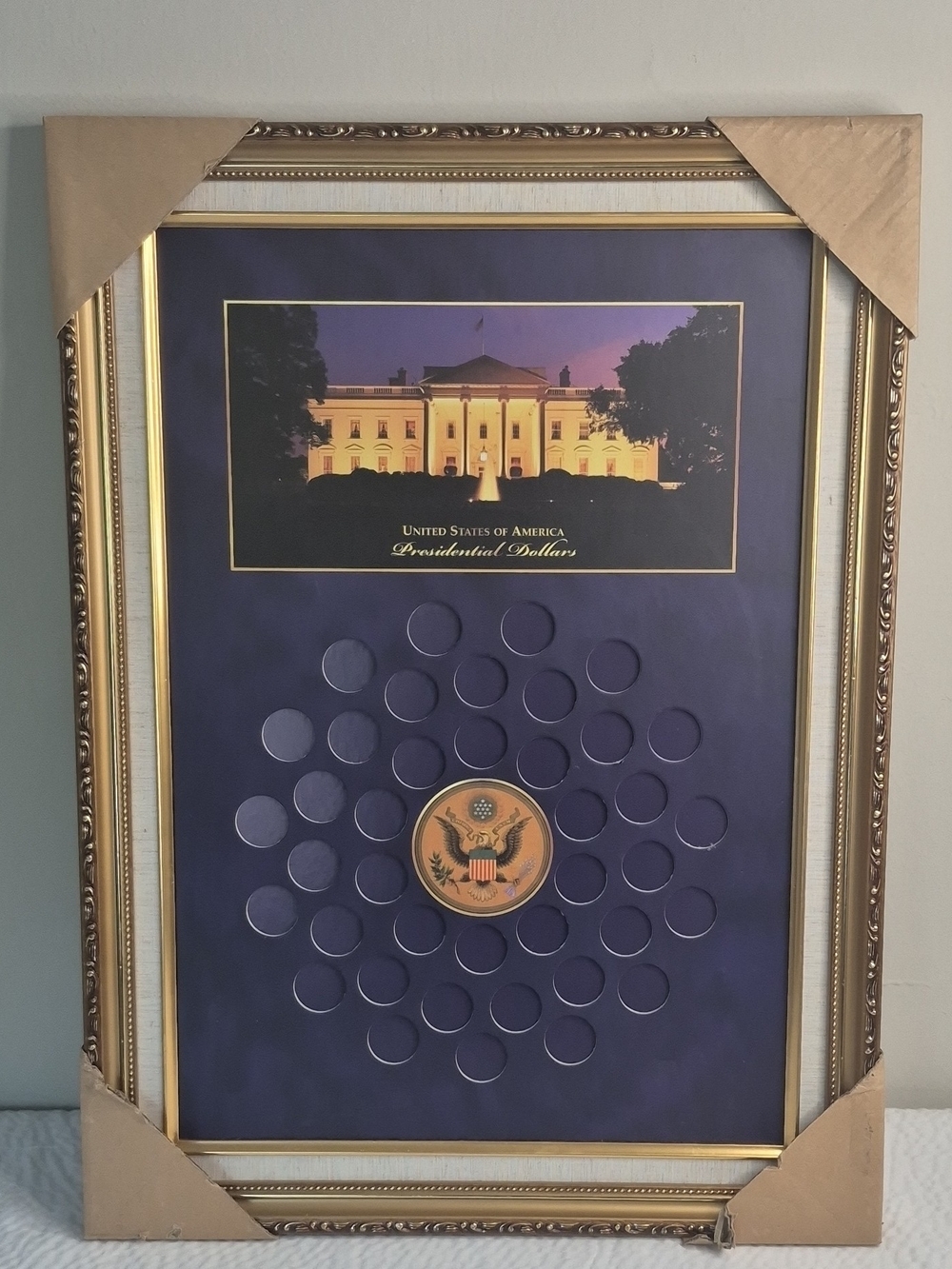 World Reserve Monetary Exchange USA Presidential Dollars Framed Coin Display